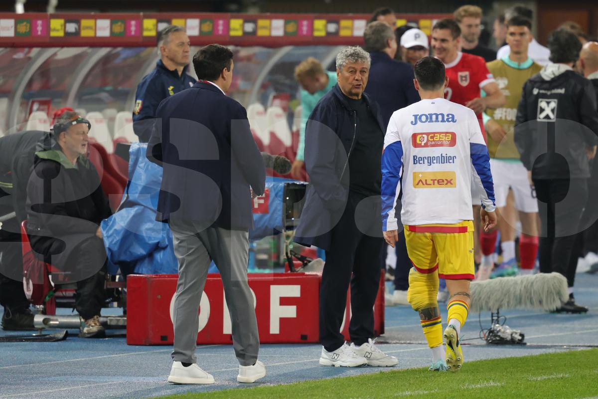 Mircea Lucescu, la meciul Austria - România 2-1