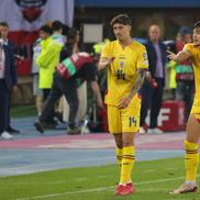 Dispută între Andrei Raţiu şi David Miculescu la finalul partidei Austria - România 2-1 FOTO: Ionuţ Iordache (GSP)