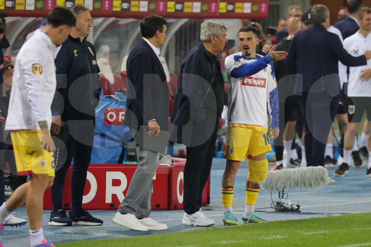 Mircea Lucescu, la meciul Austria - România 2-1