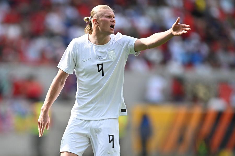 Erling Haaland, în timpul meciului contra Marocului / foto: Imago Images Erling Haaland, record negativ în ultimul amical înainte de Mondial
