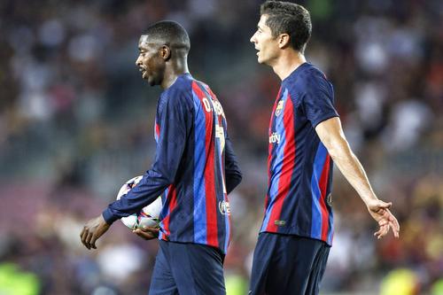 Ousmane Dembele  și Robert Lewandowski (dreapta)/ foto:  Imago Images
