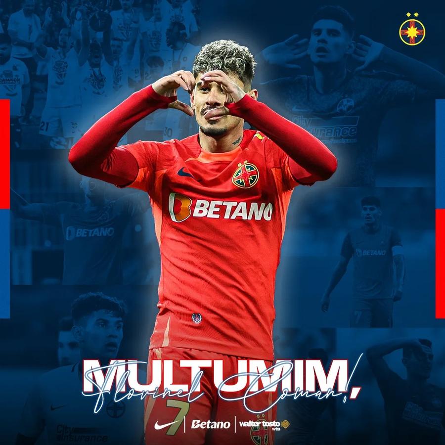 FCSB s-a despărțit de Florinel Coman Florinel Coman, prezentat oficial la Al Gharafa! » Ce număr va purta