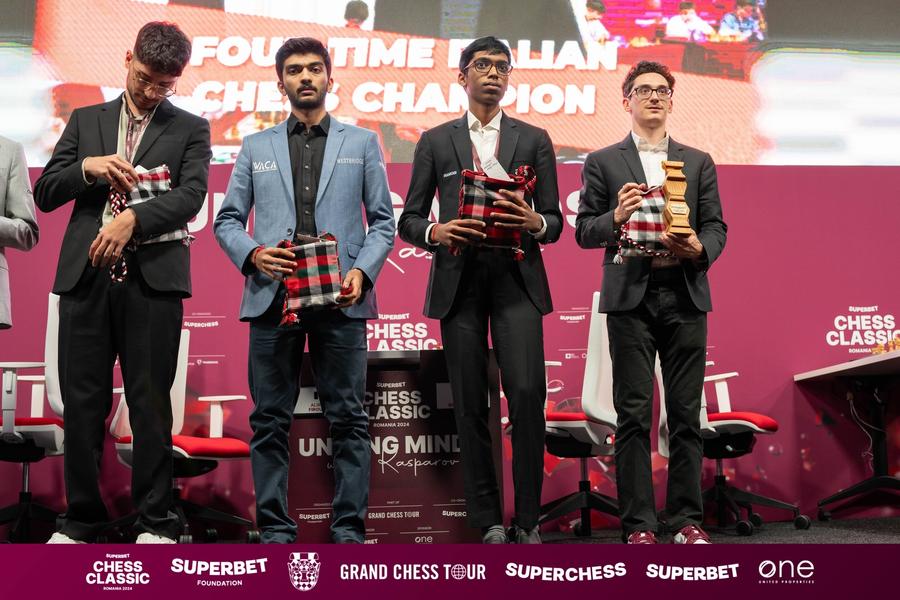 Fabiano Caruana a câștigat, pentru a doua oară, etapa de la București a turneului mondial Grand Chess Tour