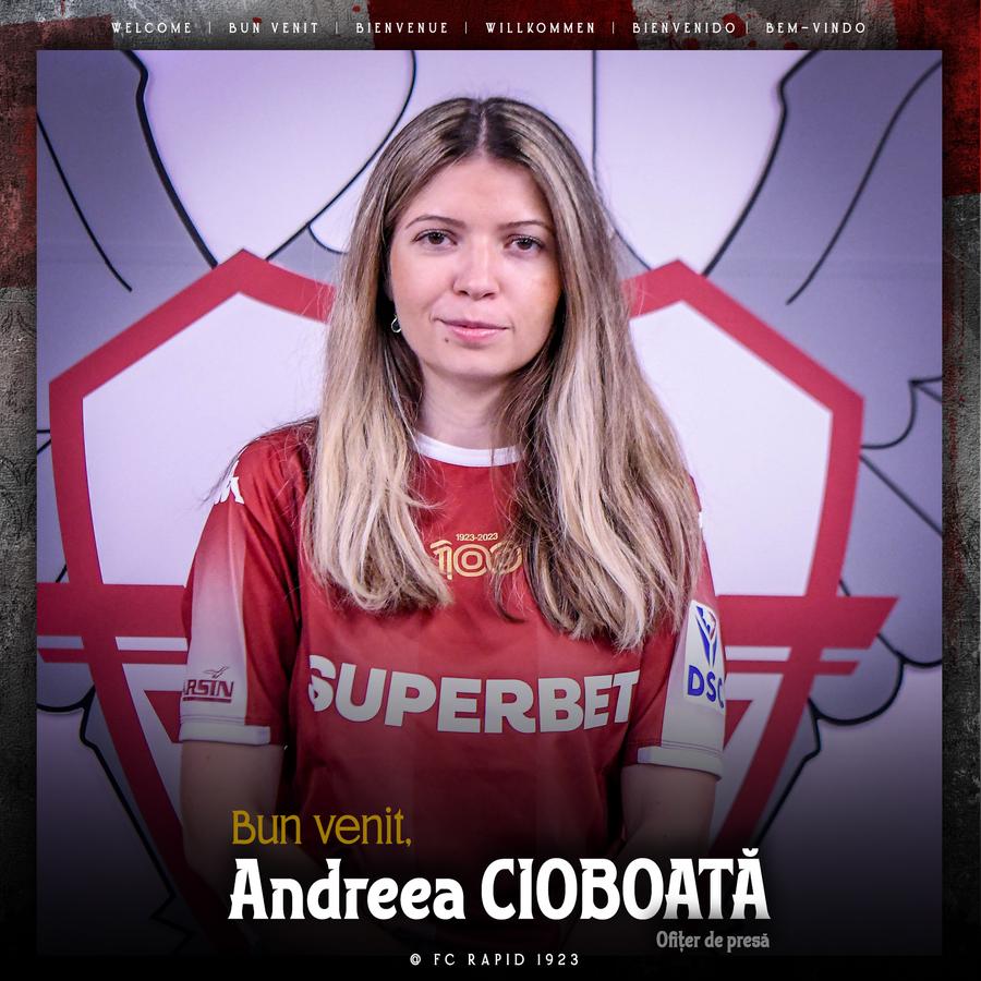 Andreea Cioboată, noul ofițer de presă de la Rapid, foto: Facebook FC Rapid 1923 „Sfârșitul unei povești” » A plecat după 5 ani de la Rapid