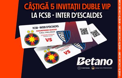 CONCURS: Participă acum și câștigă 5 invitații duble VIP la meciul FCSB - Inter Club d'Escaldes
