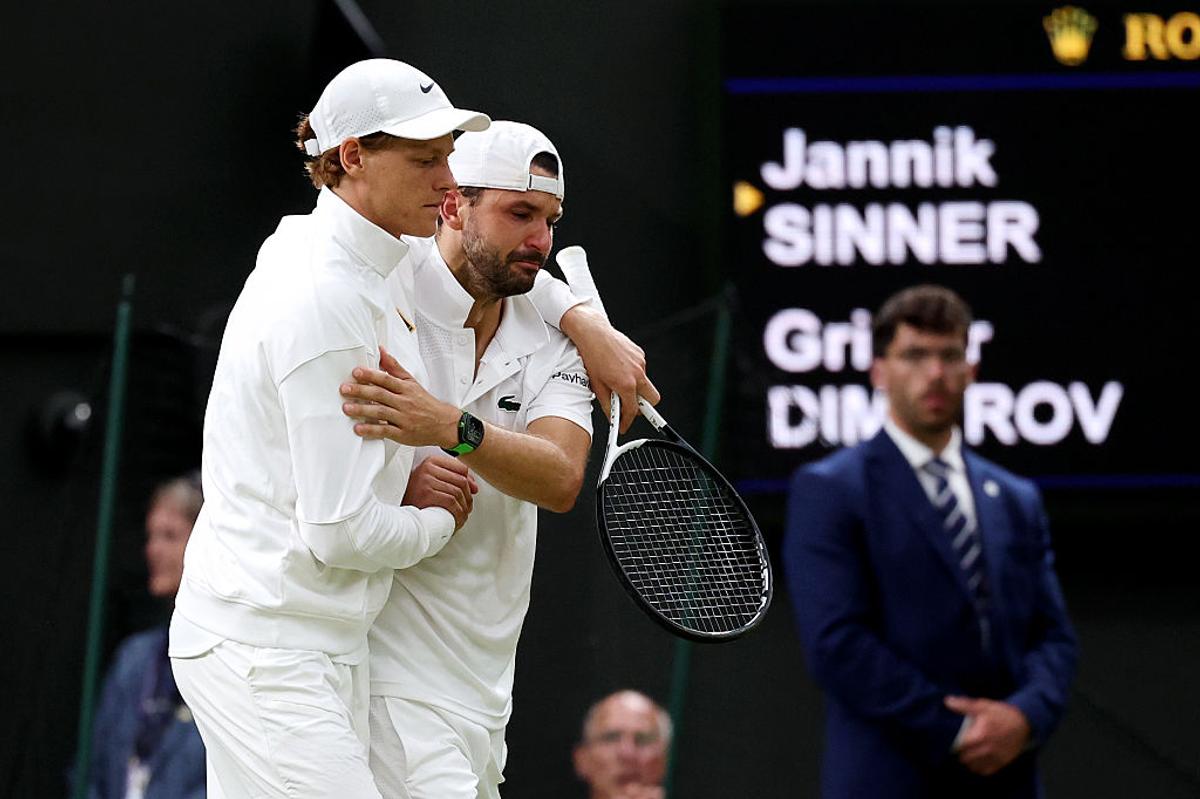 Grigor Dimitrov a abandonat meciul cu Jannik Sinner la Wimbledon