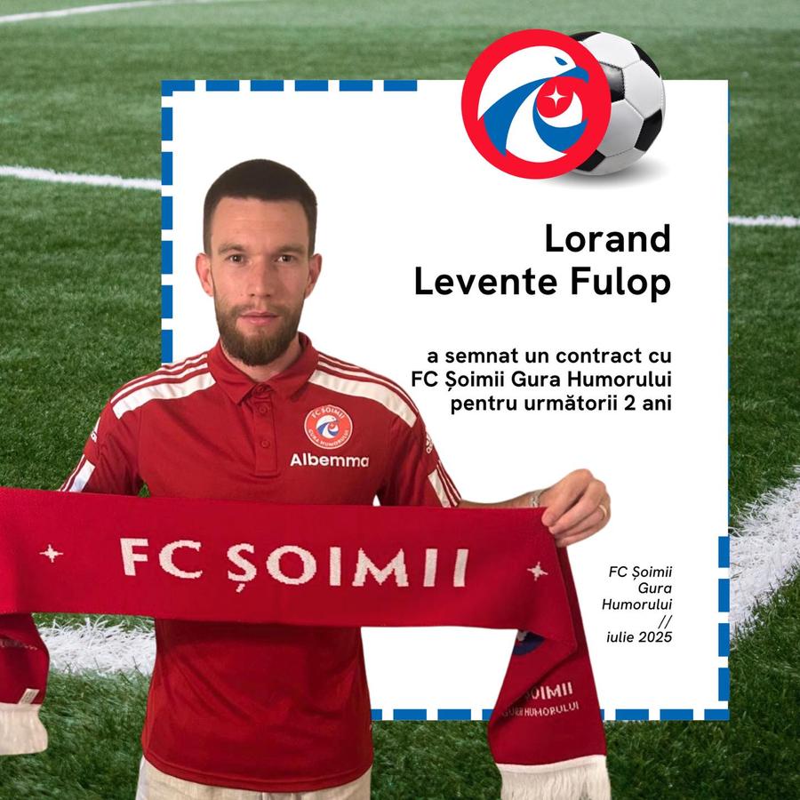 Lorand Fulop a semnat cu Șoimii Gura Humorului, echipă din Liga 3 Fotbalistul cu peste 170 de meciuri în Superliga a semnat în Liga 3 la doar 27 de ani