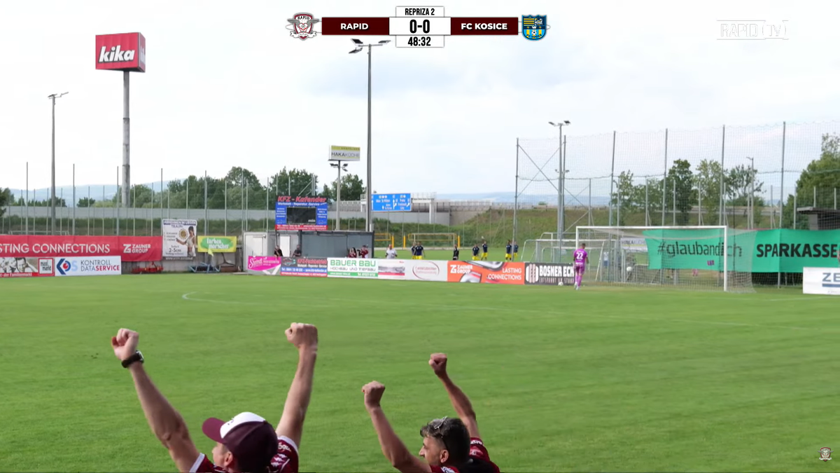 Cătălin Vulturar, gol de la mijlocul terenului în Rapid - Kosice