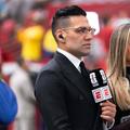 Radamel Falcao și jurnalista columbiană Melissa Martínez lucrează la ESPN la meciul din optimile de finală ale Cupei Mondiale 2026 dintre Elveția și Columbia, de la Vancouver / Foto: Imago