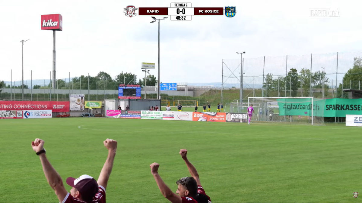 Cătălin Vulturar, gol de la mijlocul terenului în Rapid - Kosice