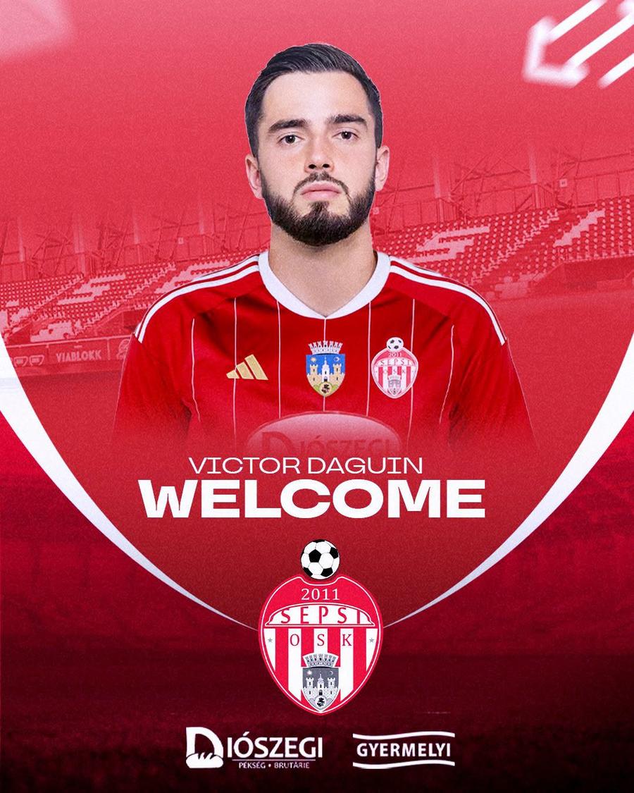 Sepsi l-a prezentat pe Victor Daguin Un transfer și o plecare au fost oficializate azi de Sepsi