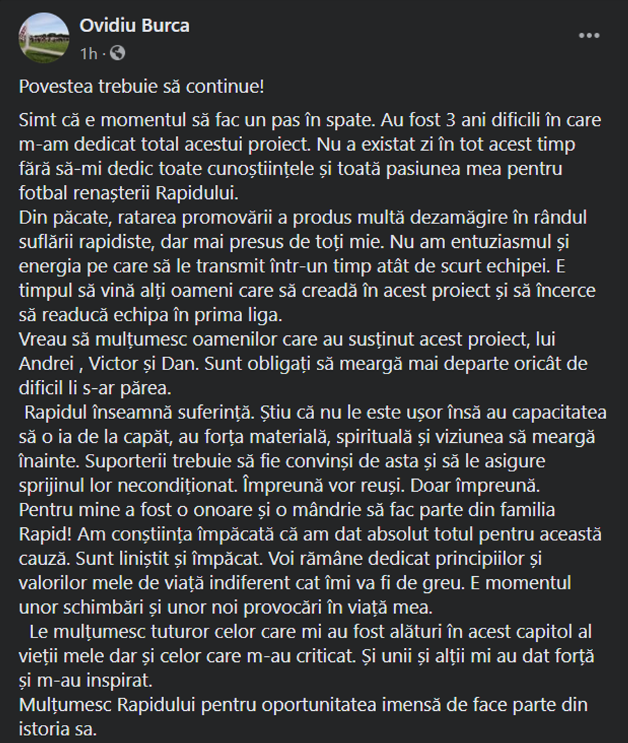 UPDATE // Schimbări majore la Rapid! Ovidiu Burcă, a treia plecare importantă, după Alexa și Pancu » Se întoarce Niculae?