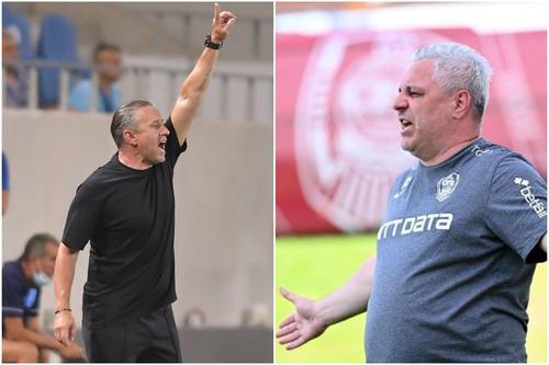 Laurențiu Reghecampf (stânga) și Marius Șumudică
