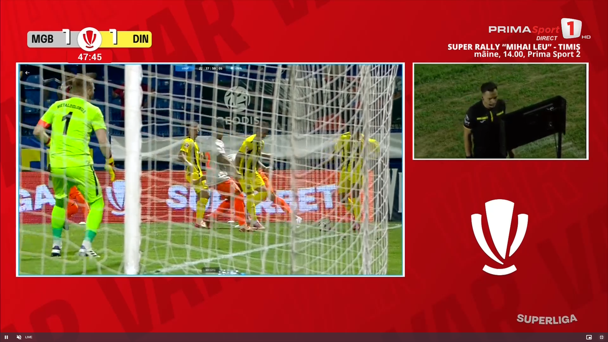 Dinamo, salvată după intervenția VAR! Golul de generic marcat de Metaloglobus a fost anulat