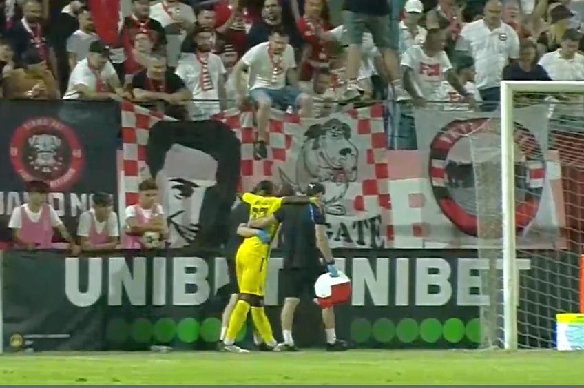 Jordan Ikoko s-a „rupt” la debutul pentru Dinamo. FOTO: captură Prima Sport