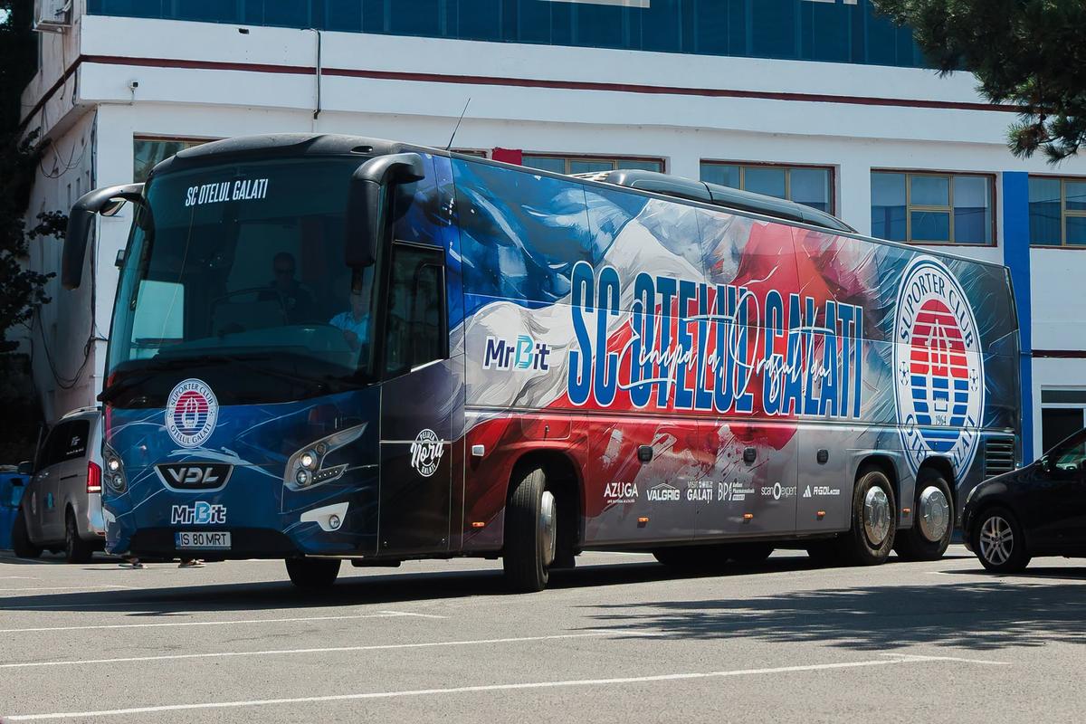Noua bijuterie a Oțelului! Cum arată autocarul de 120.000 de euro care îi va purta pe gălățeni prin Superliga