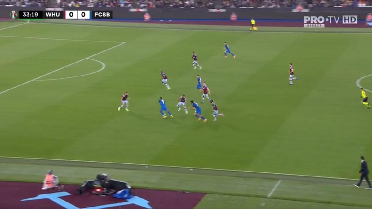 FCSB a năucit apărarea lui West Ham: iată cum a înscris Cordea și reacția electrizantă a românilor din tribune!