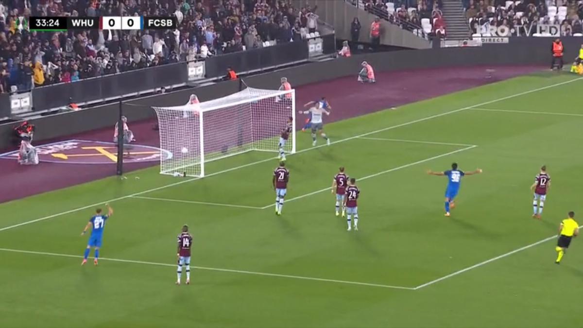 FCSB a năucit apărarea lui West Ham: iată cum a înscris Cordea și reacția electrizantă a românilor din tribune!