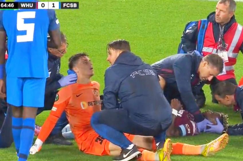 West Ham a beneficiat de o lovitură de la 11 metri în minutul 65 a meciului cu FCSB, la scorul de 0-1, după un duel între Ștefan Târnovanu (22 de ani) și Maxwel Cornet (25 de ani).