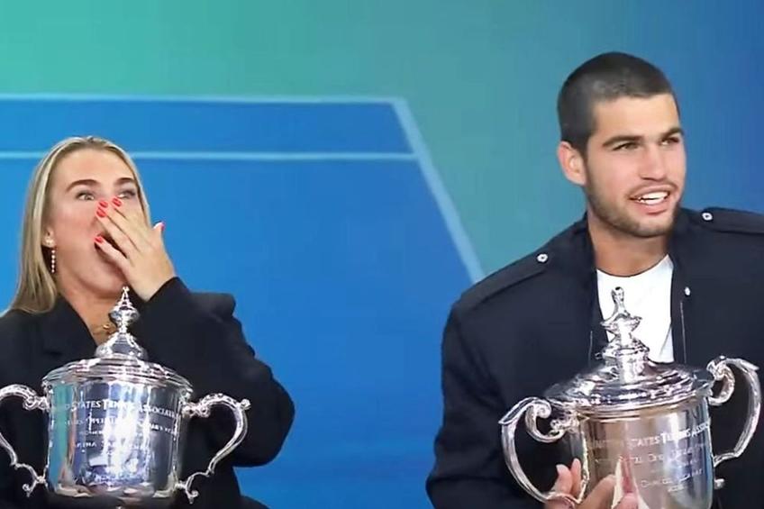 Aryna Sabalenka și Carlos Alcaraz/Foto: captură YouTube