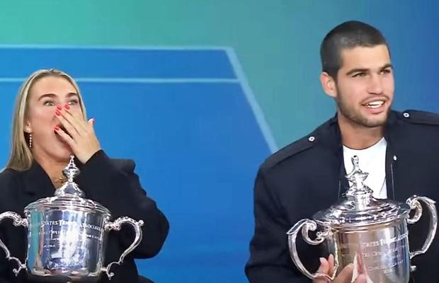 Sabalenka l-a confundat pe Alcaraz » Reacția lui Carlos face toți banii: „E 9 dimineața, nu te îngrijora!”