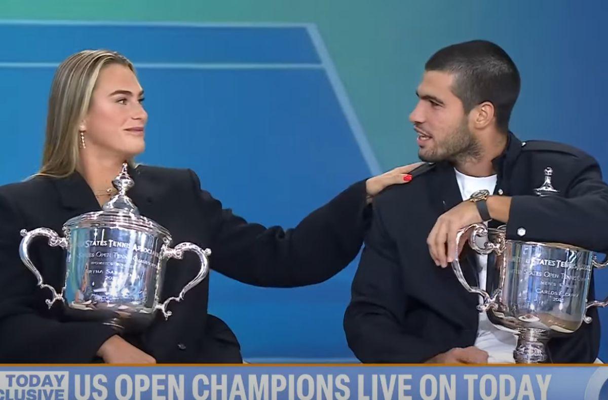 Aryna Sabalenka și Carlos Alcaraz, moment genial după US Open