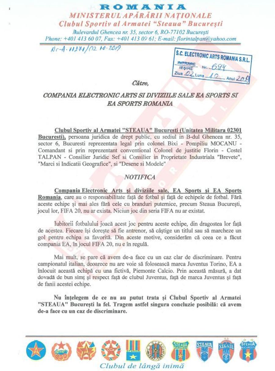 CSA STEAUA / EXCLUSIV „Nu am știut de inițiativa lui Talpan” » Documentul care dovedește că Bixi Mocanu a mințit din nou