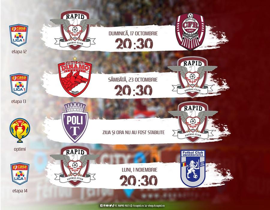 foto: facebook.com/FCRapid1923oficial Rapid s-a sufocat » 5 cauze pentru criza care a scos-o din zona de play-off: intervenția FRF și recordurile negative