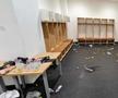 Imaginile surprinse în vestiarul folosit de Concordia Chiajna la stadionul din Târgu Jiu / Sursă foto: Pandurul