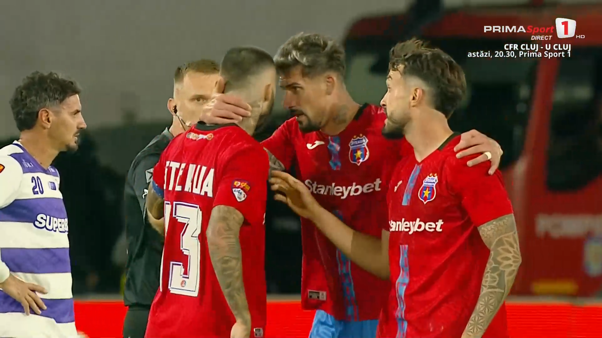Ceartă între jucători la finalul meciului dintre Poli Timișoara și Steaua