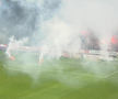 Torțe la CFR Cluj - U Cluj / FOTO: Captură TV @Prima Sport 1