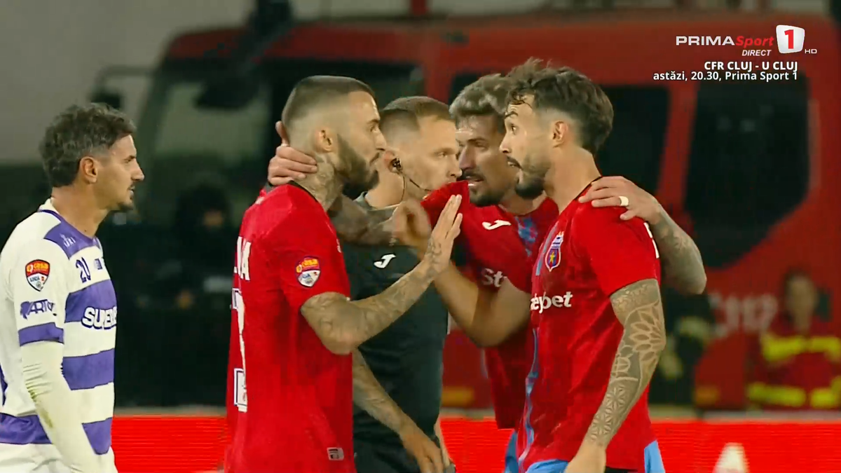 Ceartă între jucători la finalul meciului dintre Poli Timișoara și Steaua