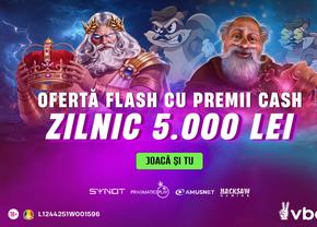 VBET, ofertă Flash cu premii cash: 5.000 de lei zilnic la orice slot