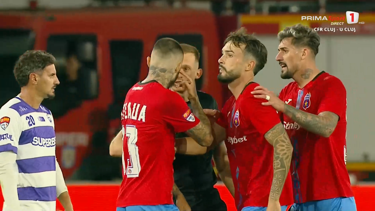 Ceartă între jucători la finalul meciului dintre Poli Timișoara și Steaua