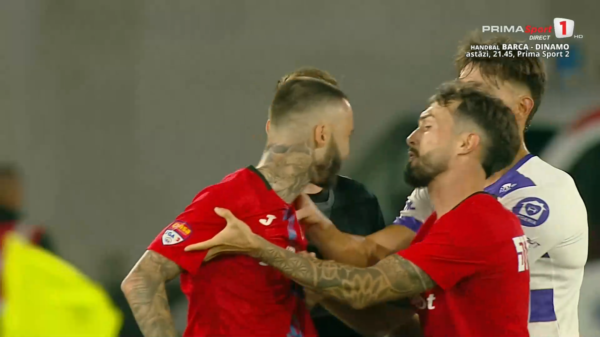 Ceartă între jucători la finalul meciului dintre Poli Timișoara și Steaua