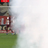Torțe la CFR Cluj - U Cluj / FOTO: Captură TV @Prima Sport 1