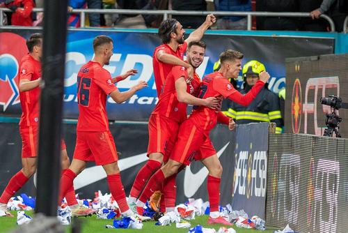 Andrea Compagno, marcator în FCSB - Rapid 3-1, nu va juca cu FCU Craiova // foto: Raed Krishan - GSP