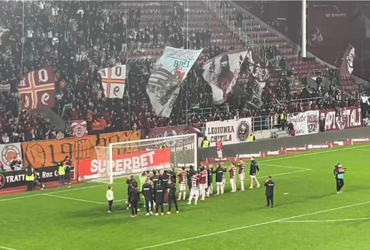 „Cine e pe primul loc? Rapid e!” » Scandarea favorită a fanilor giuleșteni, după victoria cu FC Argeș: ce adversar au aclamat