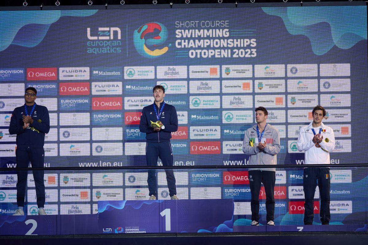 FOTO Andrei Ungur, bronz la 100 de metri spate la Campionatul European de înot în bazin scurt de la Otopeni