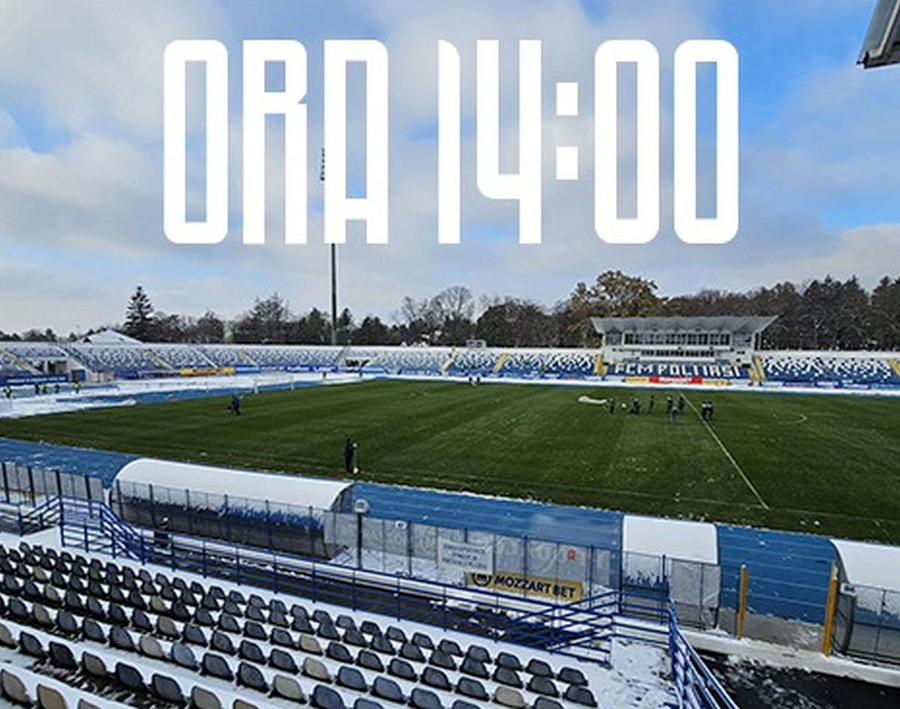 sursă foto: Facebook @ FC Politehnica Iasi Cu 9 ore înaintea meciului, terenul din Superligă era acoperit de zăpadă. Ce s-a întâmplat apoi