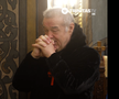 Gigi Becali la Sfânta Liturghie. FOTO: Captură Trinitas TV