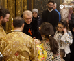 Gigi Becali la Sfânta Liturghie. FOTO: Captură Trinitas TV
