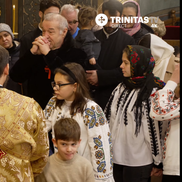 Gigi Becali la Sfânta Liturghie. FOTO: Captură Trinitas TV