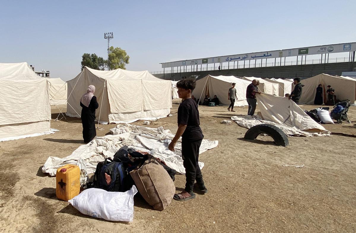Stadionul „Yarmouk” din Fâșia Gaza, transformat într-un centru de refugiați