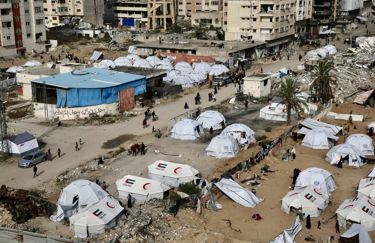 Stadionul „Yarmouk” din Fâșia Gaza, transformat într-un centru de refugiați