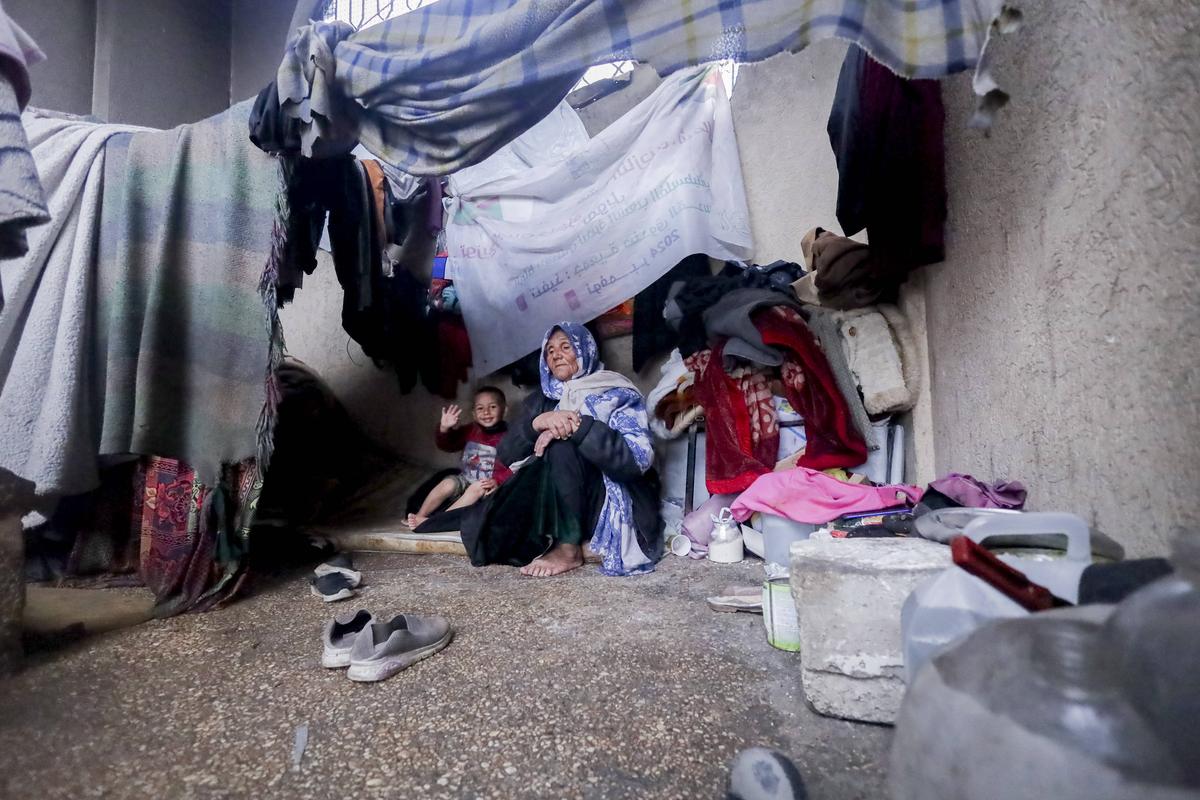 Stadionul „Yarmouk” din Fâșia Gaza, transformat într-un centru de refugiați