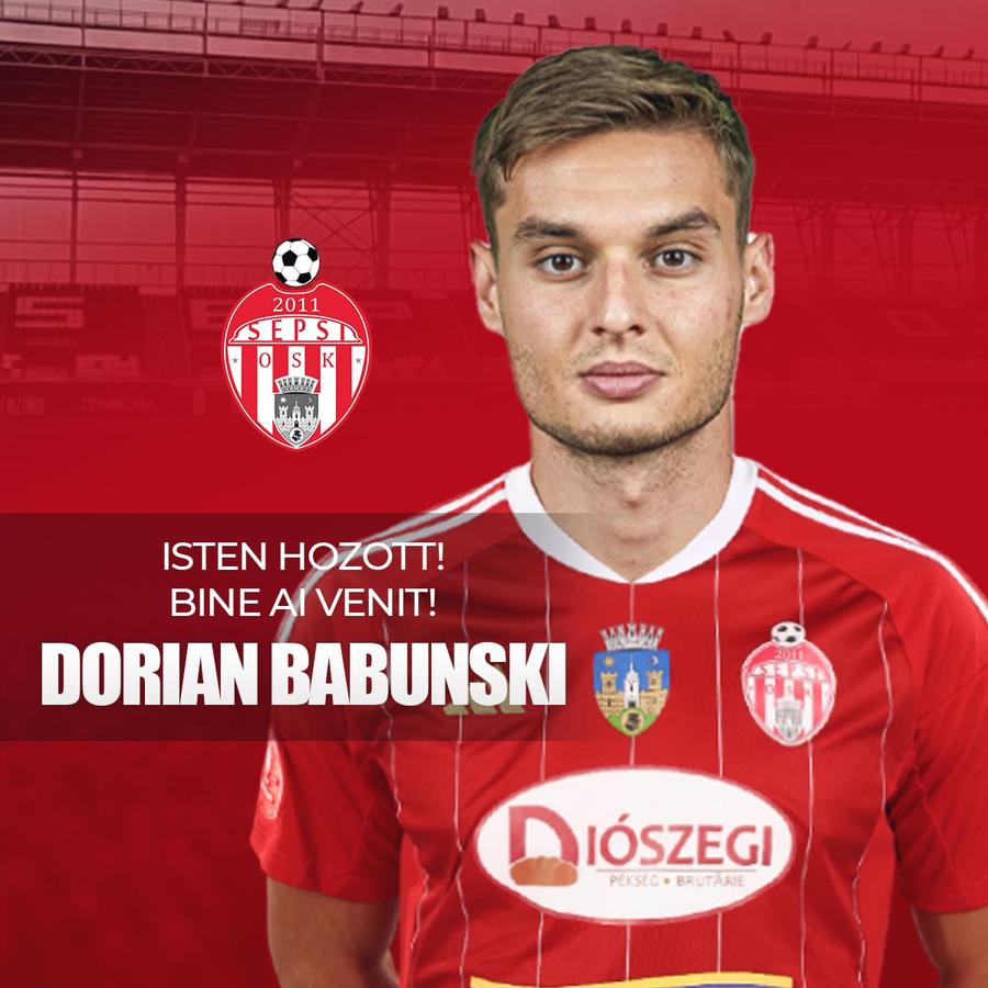 Dorian Babunski / foto: Facebook Sepsi Cea mai activă echipă din Superliga a transferat un internațional