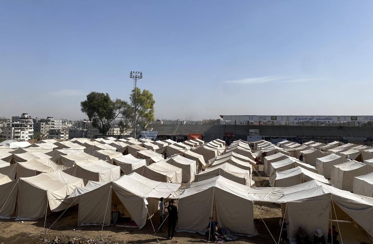 Stadionul „Yarmouk” din Fâșia Gaza, transformat într-un centru de refugiați