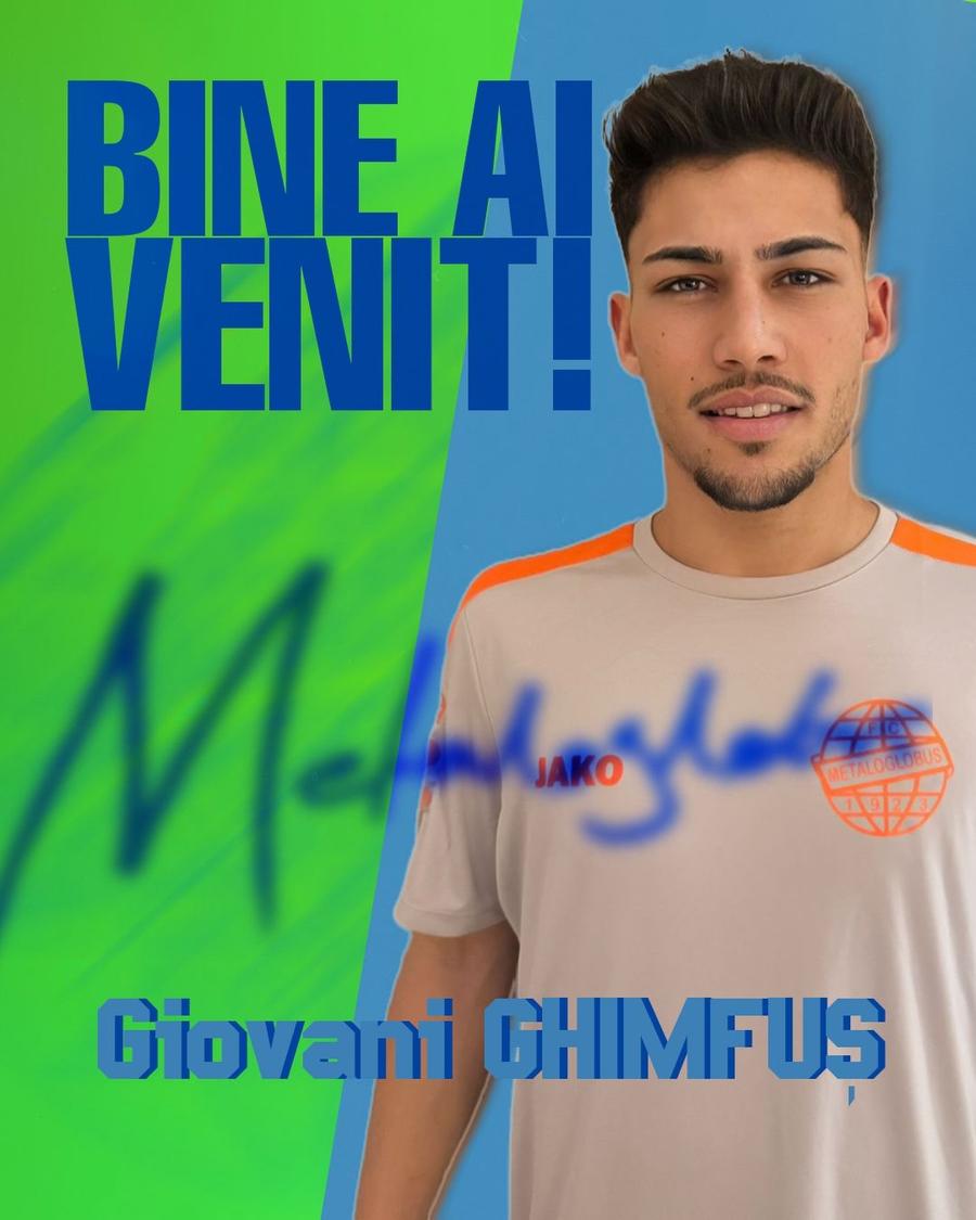 Giovani Ghimfuș a fost prezentat la Metaloglobus // foto: Facebook Sepsi își cedează jucătorul în Superliga: „Mult succes!” » Poate debuta oficial cu Rapid