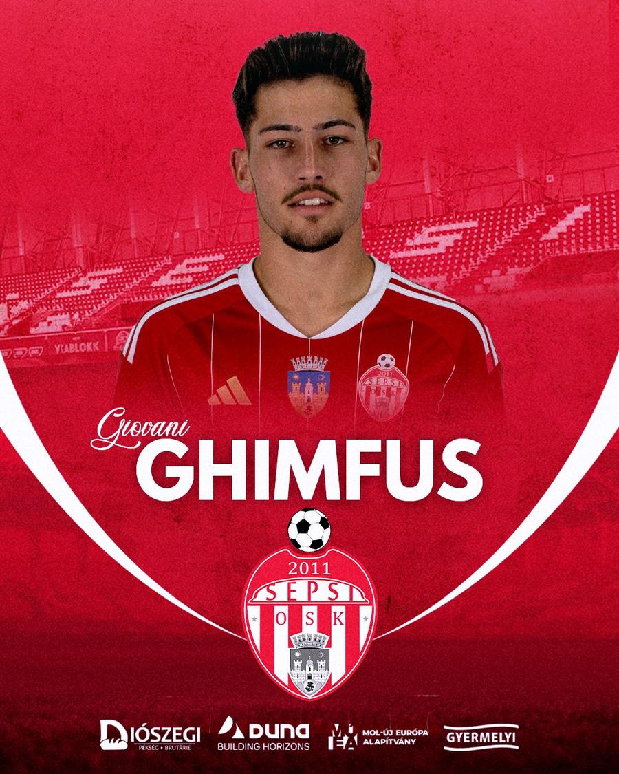 Giovani Ghimfuș a plecat de la Sepsi // foto: Facebook Sepsi își cedează jucătorul în Superliga: „Mult succes!” » Poate debuta oficial cu Rapid